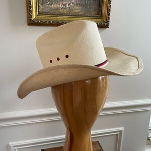 Genuine Shantung Straw Cowboy Cowgirl Hat 21” Small